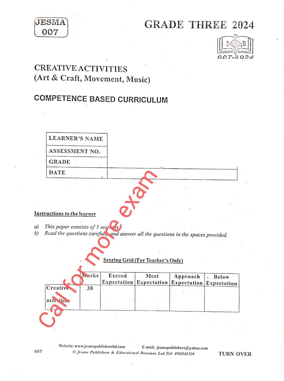 Cbc Grade 3 Notes.pdf Notes.co.ke - Education notes in Kenya